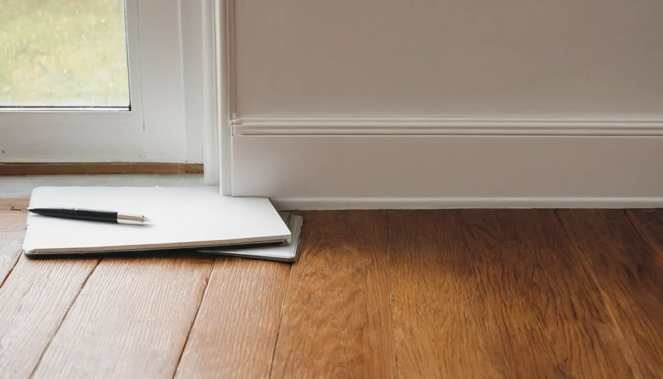 Homeowner taking phone photos of a pest problem near a kitchen baseboard